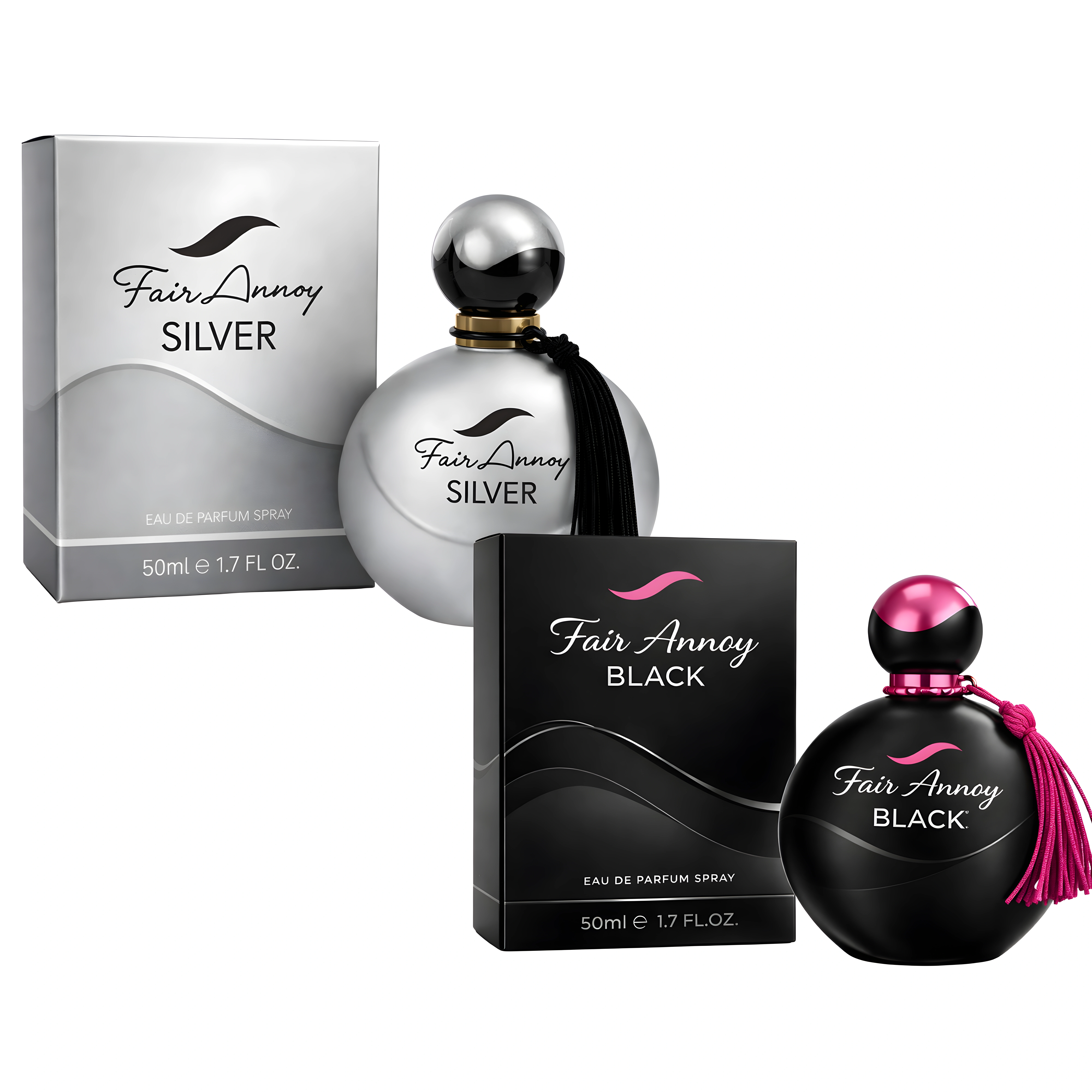 fair annoy silver & black women’s perfume combo 2x50ml long lasting eau de parfum